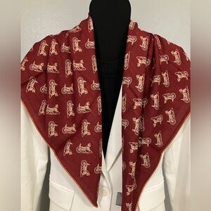 Silk Wool Blend Scarf Shawl Poncho horse carriage Reversible Handrolled NWOT